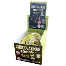COLONIAL CHOCOLATINA 70% CACAO CON STEVIA 5GRS